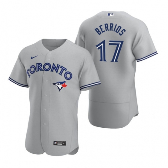 Mens Toronto Blue Jays #17 Jose Berrios Nike Gray Road Flex Base Player Jersey - Ujersey