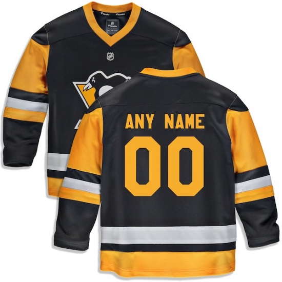 Youth Pittsburgh Penguins Fanatics Branded Black Home Replica Custom Jersey - Ujersey