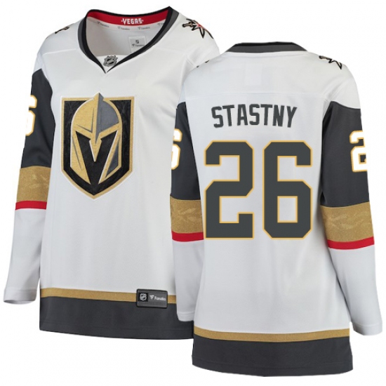 Women's Vegas Golden Knights #26 Paul Stastny Authentic White Away Fanatics Branded Breakaway NHL Jersey - Ujersey