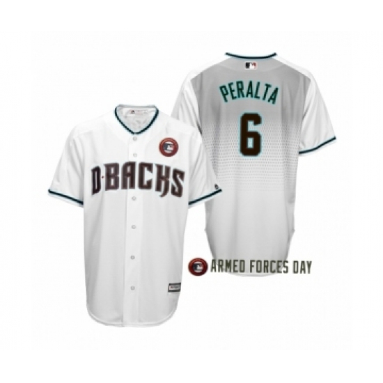 Men's 2019 Armed Forces Day David Peralta #6 Arizona Diamondbacks White Jersey - Ujersey