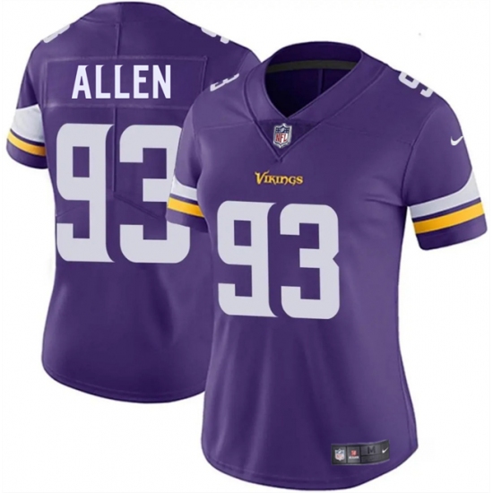 Women's Minnesota Vikings #93 Jonathan Allen Purple 2025 Vapor Untouchable Limited Stitched Jersey(Run Small) - Ujersey