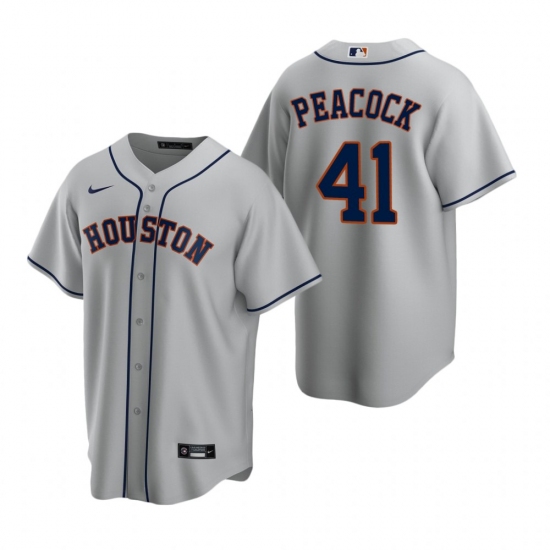 Men's Nike Houston Astros #41 Brad Peacock Gray Road Stitched Baseball Jersey - Ujersey
