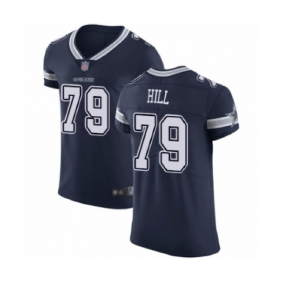 Men's Dallas Cowboys #79 Trysten Hill Navy Blue Team Color Vapor Untouchable Elite Player Football Jersey - Ujersey
