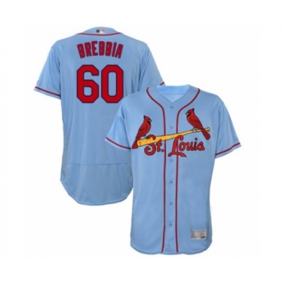 Men's St. Louis Cardinals #60 John Brebbia Light Blue Alternate Flex Base Authentic Collection Baseball Player Jersey - Ujersey