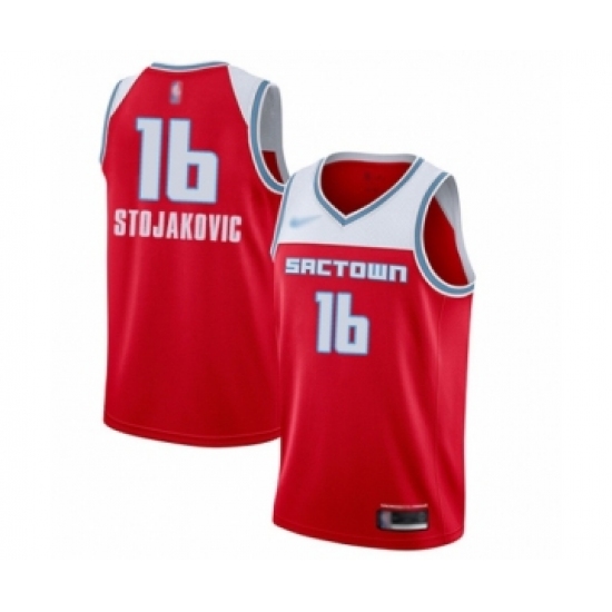 Women's Sacramento Kings #16 Peja Stojakovic Swingman Red Basketball Jersey - 2019 20 City Edition - Ujersey
