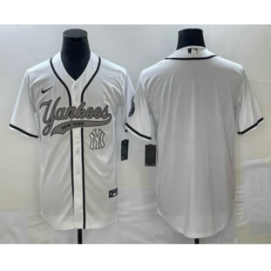 Men's New York Yankees Blank White Cool Base Stitched Baseball Jersey - Ujersey