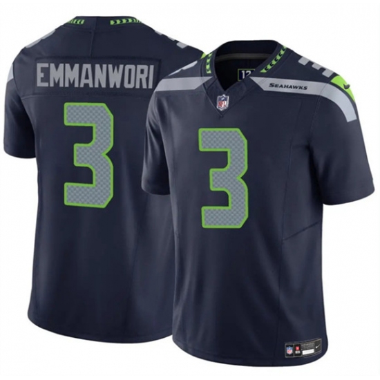Men's Seattle Seahawks #3 Nick Emmanwori Navy 2025 F.U.S.E. Vapor Untouchable Limited Football Stitched Jersey - Ujersey
