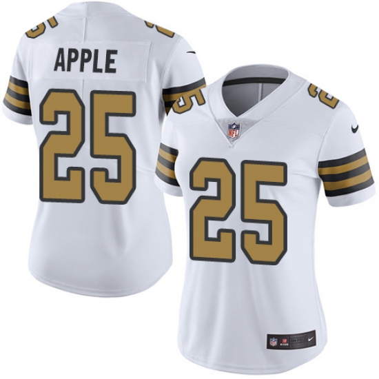 Women's Nike New Orleans Saints #25 Eli Apple Limited White Rush Vapor Untouchable NFL Jersey - Ujersey