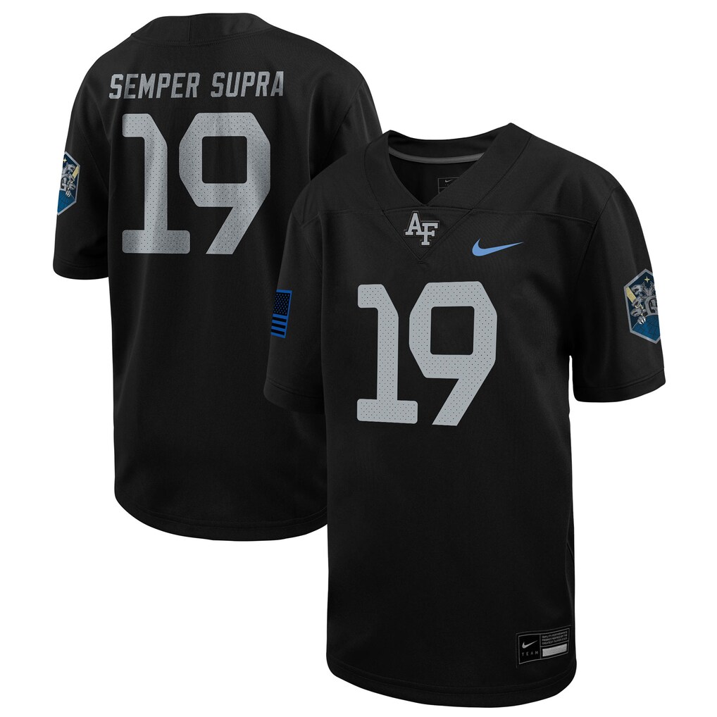 Youth Nike #1 Black Air Force Falcons Alternate Space Force Rivalry Untouchable Jersey - ujerseystore