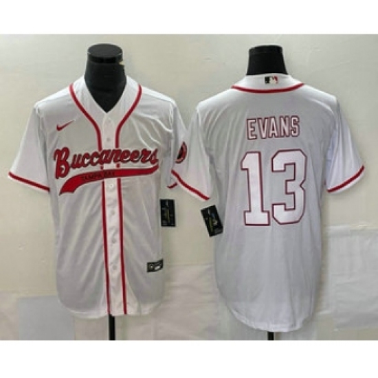Men's Nike Tampa Bay Buccaneers #13 Mike Evans White Cool Base Stitched Baseball Jersey - Ujersey