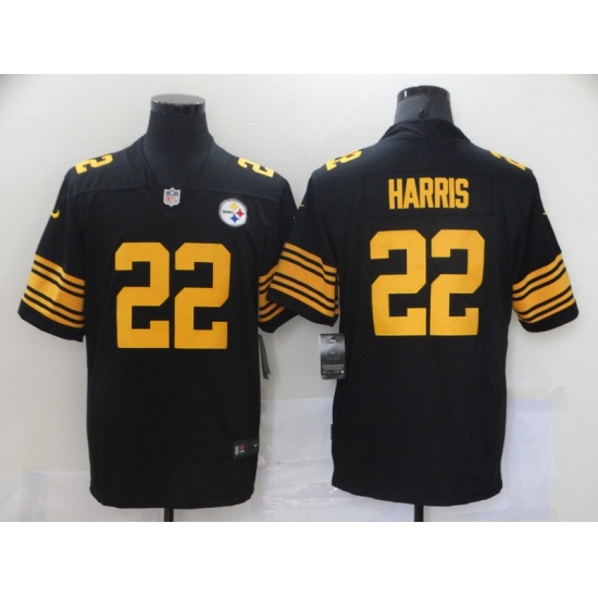 Men's Pittsburgh Steelers #22 Najee Harris Nike Black-Yellow 2021 Draft First Round Pick Limited Jersey - Ujersey