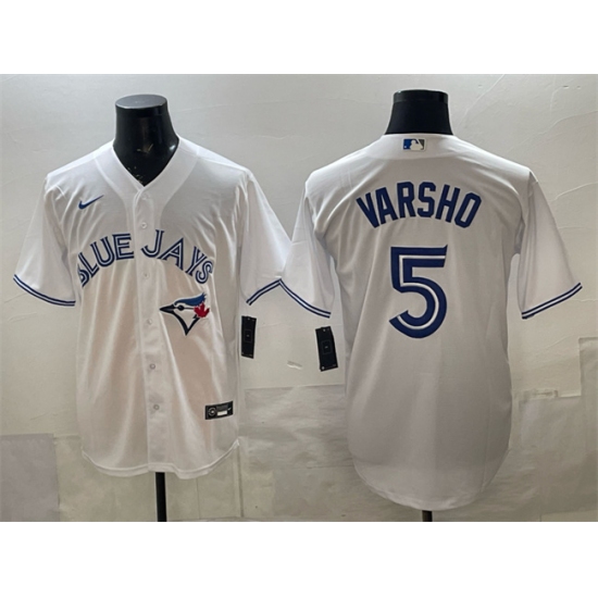 Men's Toronto Blue Jays #5 Daulton Varsho White 2025 Cool Base Stitched Baseball Jersey - Ujersey