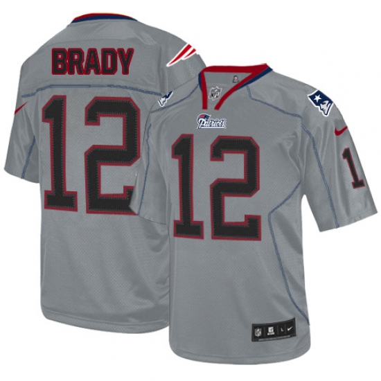 Youth Nike New England Patriots #12 Tom Brady Elite Lights Out Grey NFL Jersey - Ujersey
