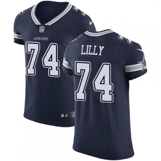 Men's Nike Dallas Cowboys #74 Bob Lilly Navy Blue Team Color Vapor Untouchable Elite Player NFL Jersey - Ujersey