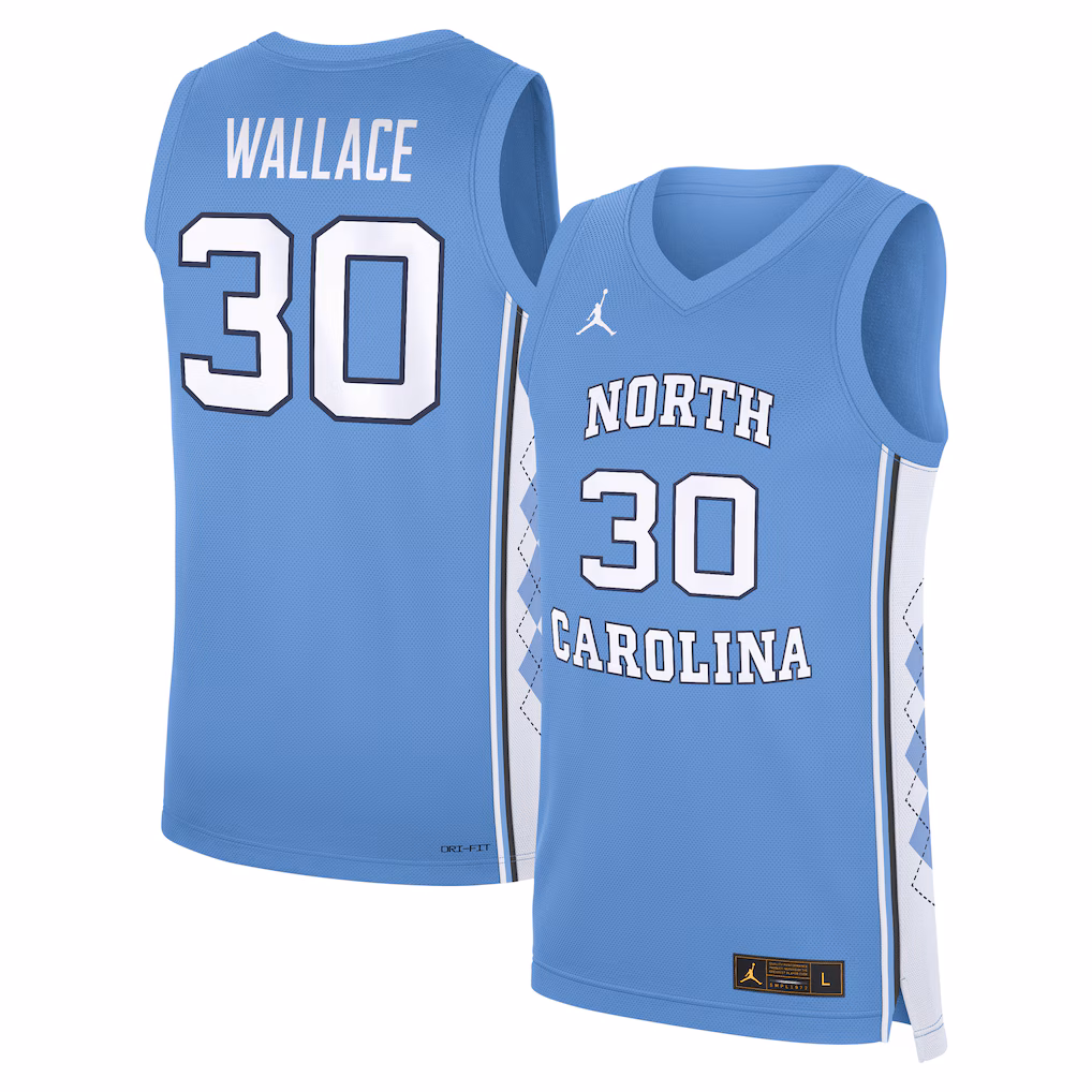 Men's Jordan Brand Rasheed Wallace Carolina Blue North Carolina Tar Heels Road Replica Basketball Jersey