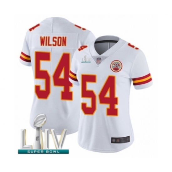 Women's Kansas City Chiefs #54 Damien Wilson White Vapor Untouchable Limited Player Super Bowl LIV Bound Football Jersey - Ujersey