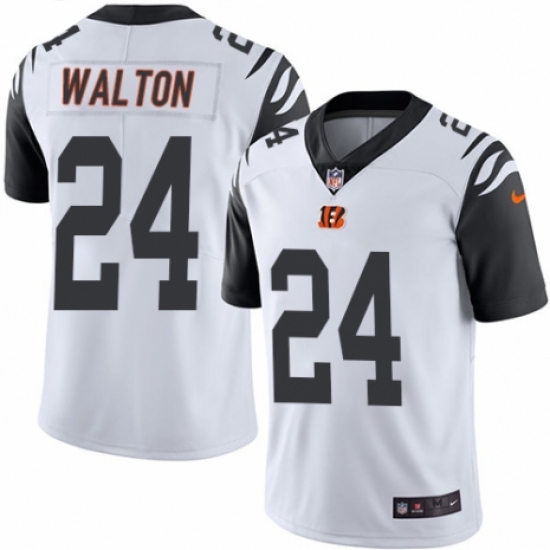 Men's Nike Cincinnati Bengals #24 Mark Walton Limited White Rush Vapor Untouchable NFL Jersey - Ujersey