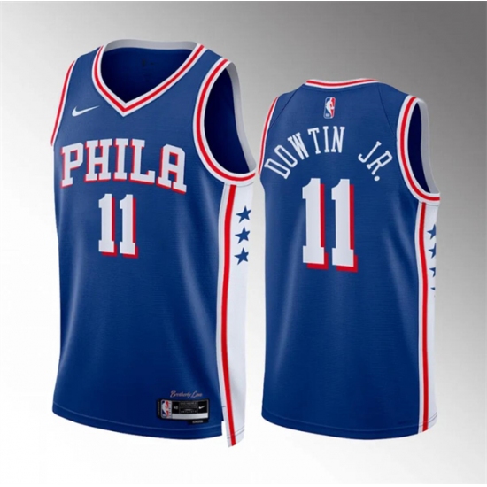 Men's Philadelphia 76ers #11 Jeff Dowtin Jr Royal Icon Edition Stitched Jersey - Ujersey