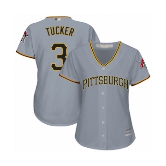 Women's Pittsburgh Pirates #3 Cole Tucker Authentic Grey Road Cool Base Baseball Player Jersey - Ujersey