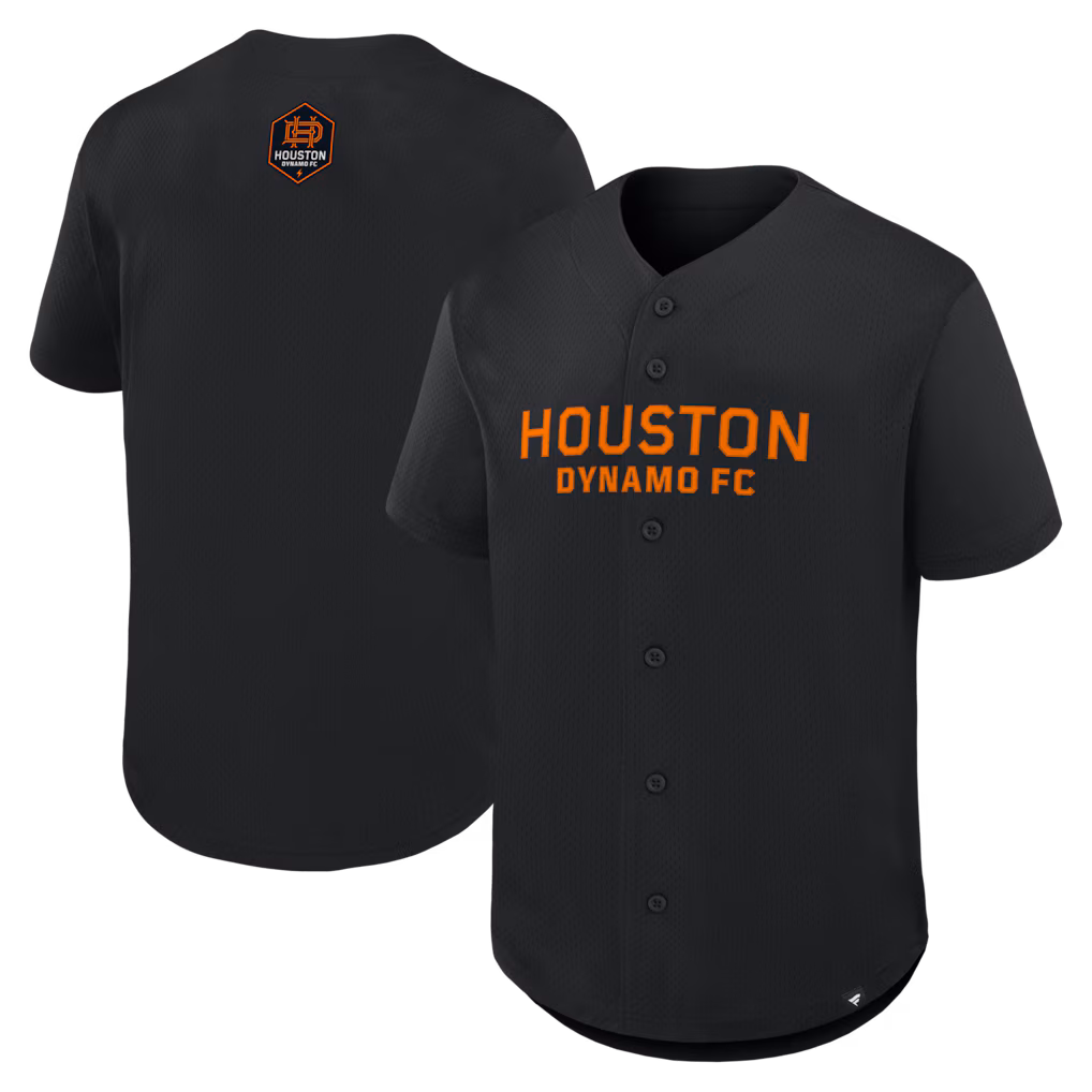 Men's Houston Dynamo FC Fanatics Black Maximum Intensity Button-Up Jersey