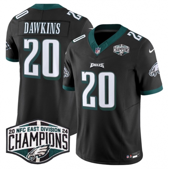 Men's Philadelphia Eagles #20 Brian Dawkins Black 2024 NFC East Champions F.U.S.E. Vapor Untouchable Limited Stitched Football Jersey - Ujersey