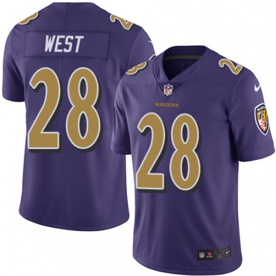 Men's Nike Baltimore Ravens #28 Terrance West Limited Purple Rush Vapor Untouchable NFL Jersey - Ujersey