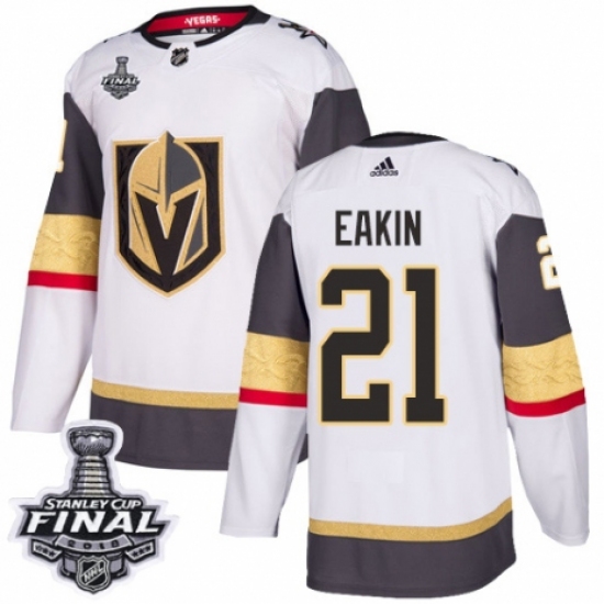 Youth Adidas Vegas Golden Knights #21 Cody Eakin Authentic White Away 2018 Stanley Cup Final NHL Jersey - Ujersey