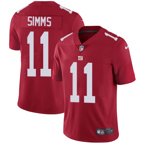 Men's Nike New York Giants #11 Phil Simms Red Alternate Vapor Untouchable Limited Player NFL Jersey - Ujersey