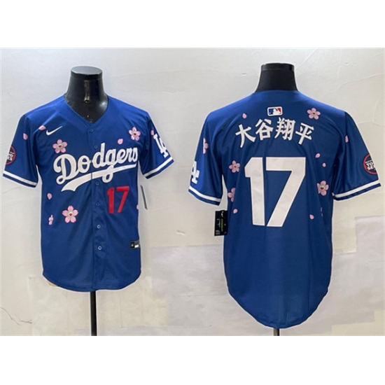 Men's Los Angeles Dodgers #17 大谷翔平 Royal 2025 Tokyo Series Limited Stitched Baseball Jersey - Ujersey