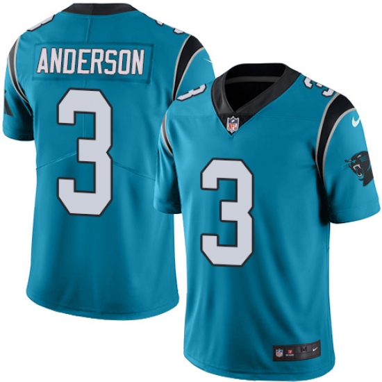 Men's Nike Carolina Panthers #3 Derek Anderson Limited Blue Rush Vapor Untouchable NFL Jersey - Ujersey