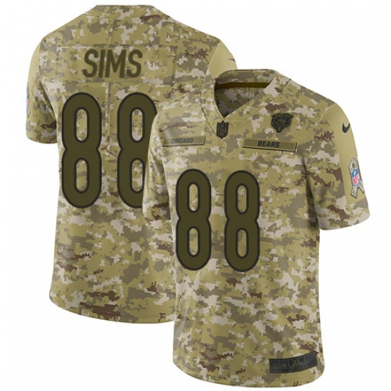 Men's Nike Chicago Bears #88 Dion Sims Limited Camo 2018 Salute to Service NFL Jersey - Ujersey