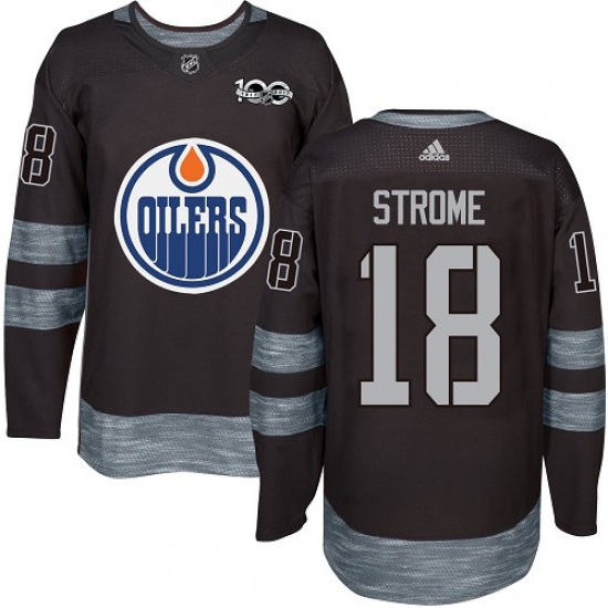 Men's Adidas Edmonton Oilers #18 Ryan Strome Authentic Black 1917-2017 100th Anniversary NHL Jersey