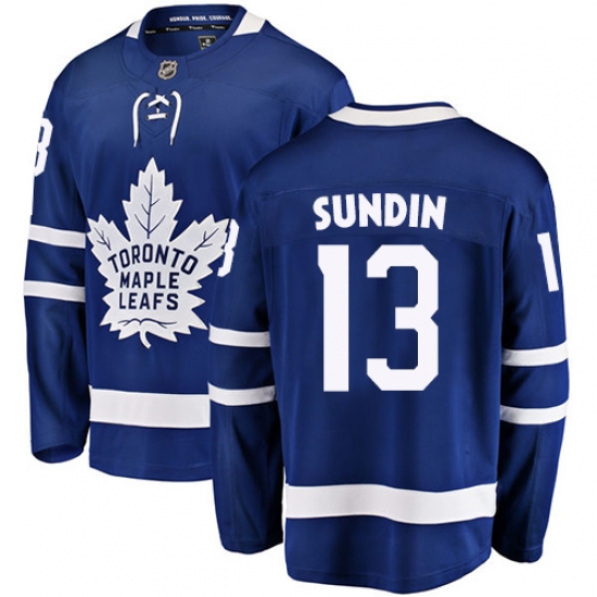 Men's Toronto Maple Leafs #13 Mats Sundin Fanatics Branded Royal Blue Home Breakaway NHL Jersey - Ujersey