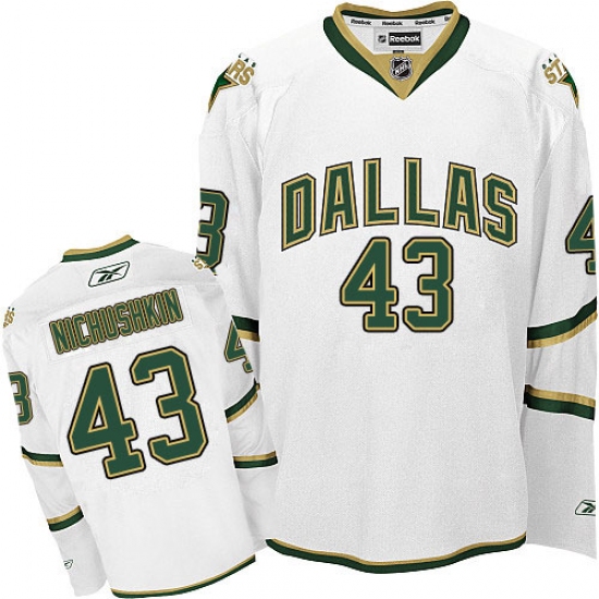Men's Reebok Dallas Stars #43 Valeri Nichushkin Authentic White Third NHL Jersey - Ujersey
