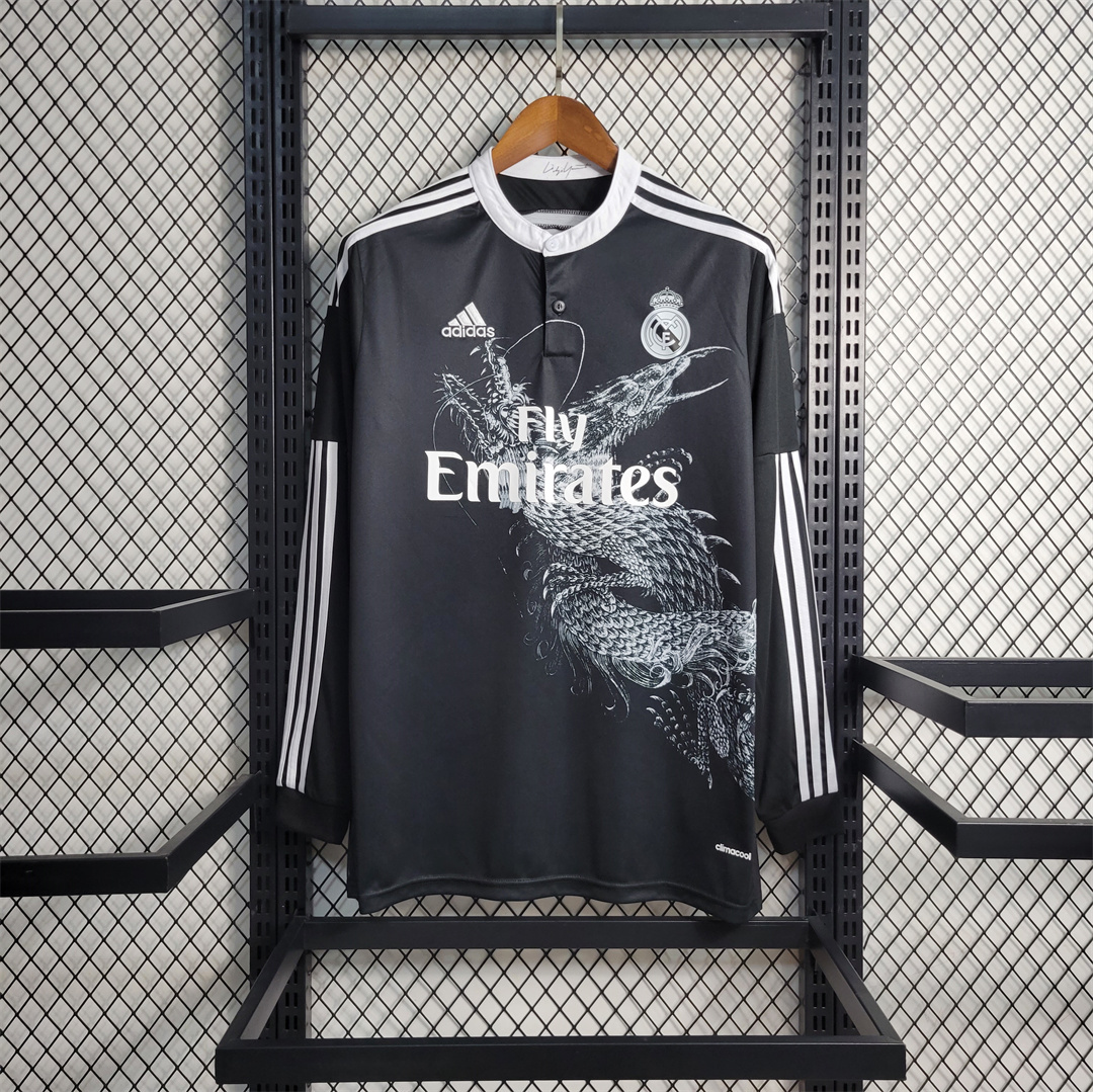 Real Madrid Retro Jersey Third Away Custom Long Sleeve Soccer Shirt 2014/15