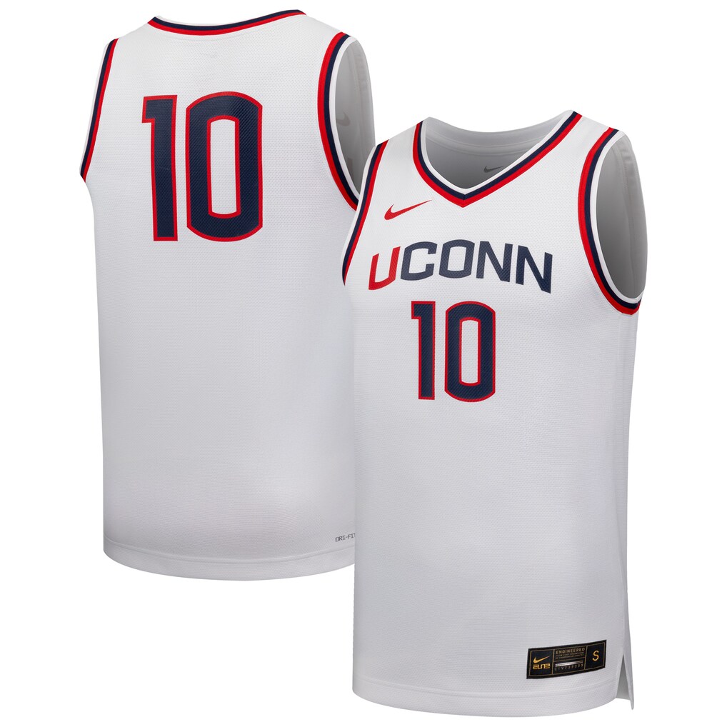 Unisex Nike #10 White UConn Huskies Replica Basketball Jersey - Ujersey