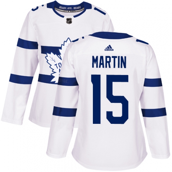 Women's Adidas Toronto Maple Leafs #15 Matt Martin Authentic White 2018 Stadium Series NHL Jersey - Ujersey