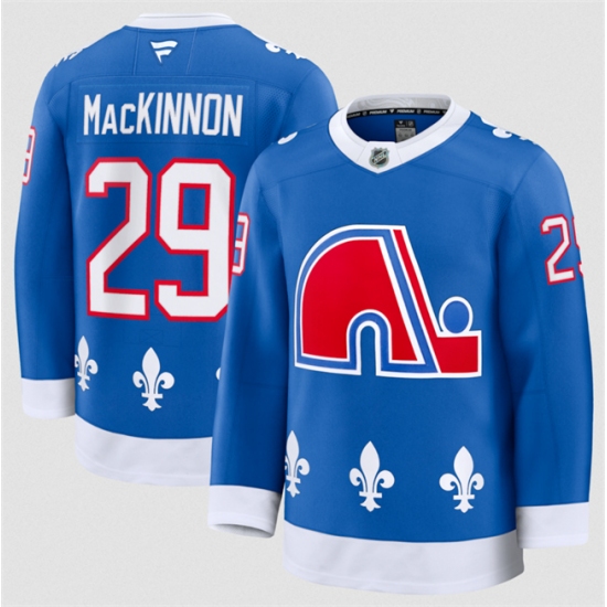 Men's Colorado Avalanche #29 Nathan MacKinnon Blue 2025 Alternate Stitched Jersey - Ujersey