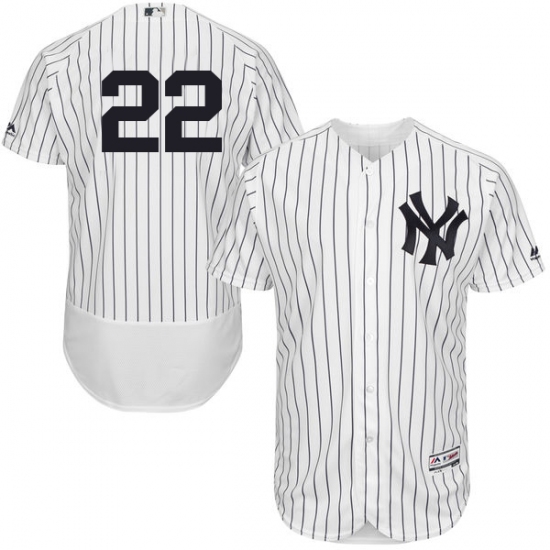 Men's Majestic New York Yankees #22 Jacoby Ellsbury White Home Flex Base Authentic Collection MLB Jersey - Ujersey