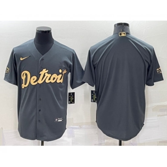 Men's Detroit Tigers Blank Grey 2022 All Star Stitched Cool Base Nike Jersey - Ujersey