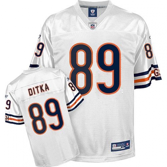 Reebok Chicago Bears #89 Mike Ditka White Replica Throwback NFL Jersey - Ujersey