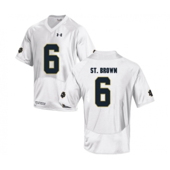 Notre Dame Fighting Irish 6 Equanimeous St. Brown White College Football Jersey - Ujersey