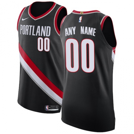 Men's Portland Trail Blazers Nike Black Authentic Custom Jersey - Icon Edition - Ujersey