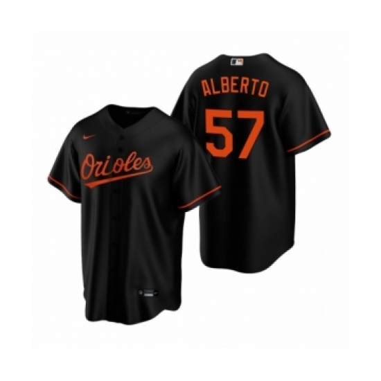 Youth Baltimore Orioles #57 Hanser Alberto Nike Black Replica Alternate Jersey - Ujersey