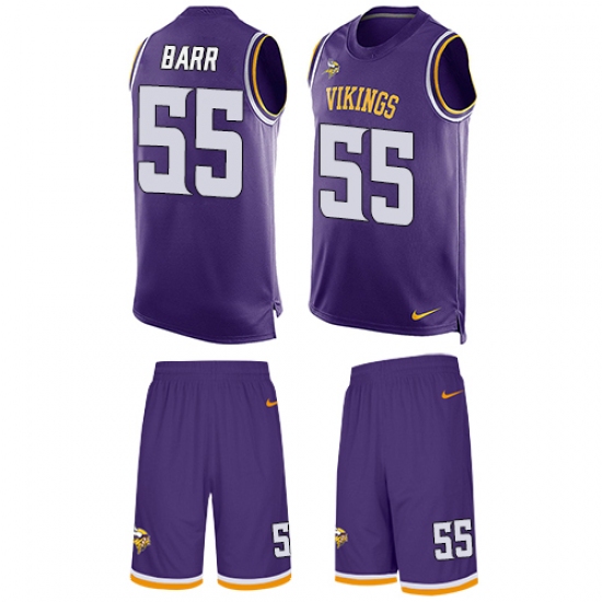 Men's Nike Minnesota Vikings #55 Anthony Barr Limited Purple Tank Top Suit NFL Jersey - Ujersey