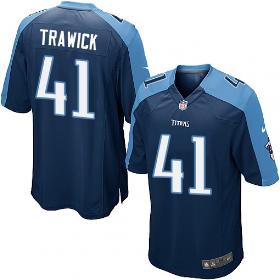 Men's Nike Tennessee Titans #41 Brynden Trawick Game Navy Blue Alternate NFL Jersey - Ujersey