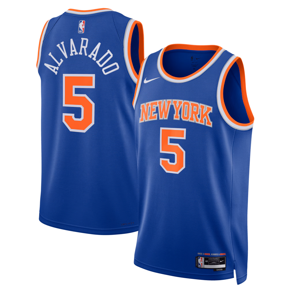 Unisex New York Knicks José Alvarado Nike Blue Swingman Jersey - Icon Edition - Ujersey NFL Shop