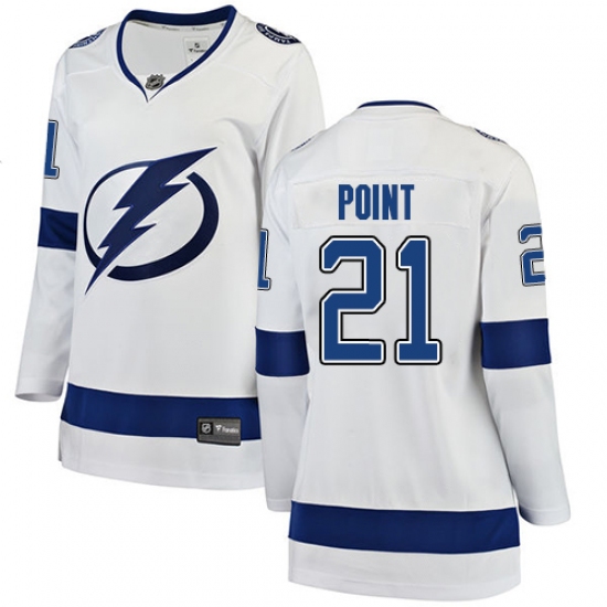 Women's Tampa Bay Lightning #21 Brayden Point Fanatics Branded White Away Breakaway NHL Jersey - Ujersey