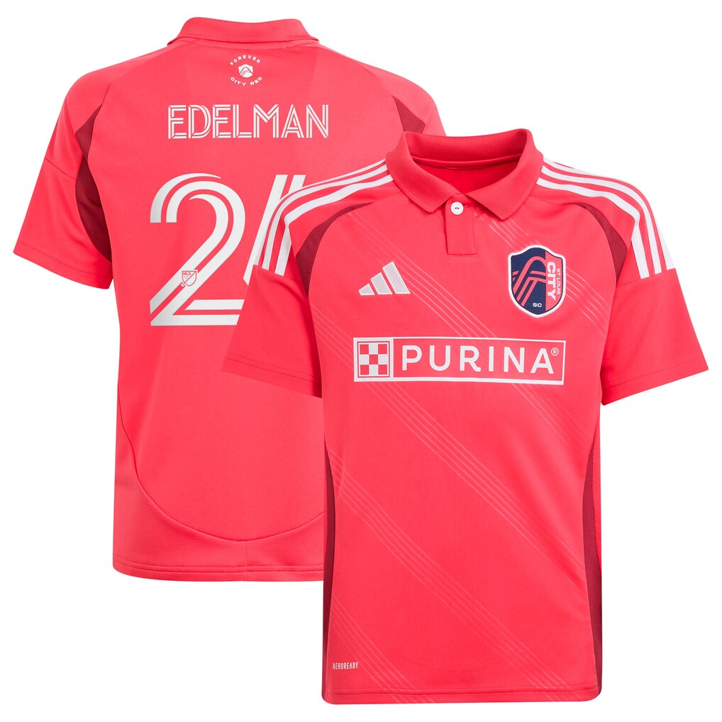 Youth St. Louis CITY SC Daniel Edelman adidas Red 2025 Forever CITY Red Replica Jersey - Ujersey