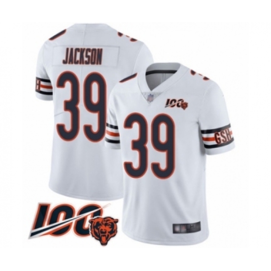 Men's Chicago Bears #39 Eddie Jackson White Vapor Untouchable Limited Player 100th Season Football Jersey - Ujersey